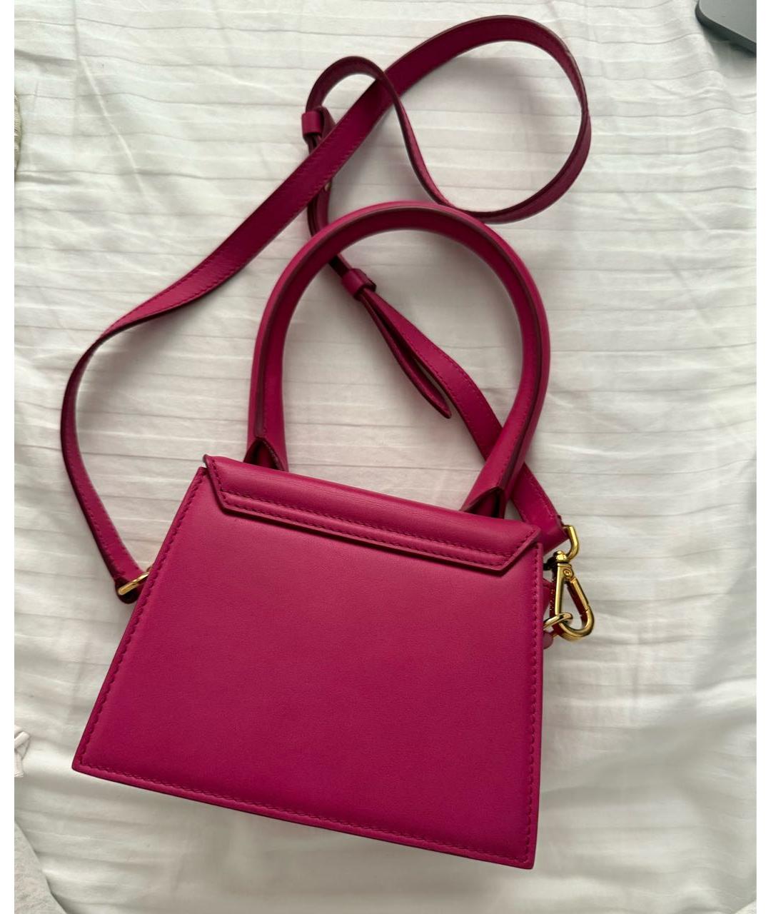 JACQUEMUS Розовая кожаная сумка через плечо, фото 2