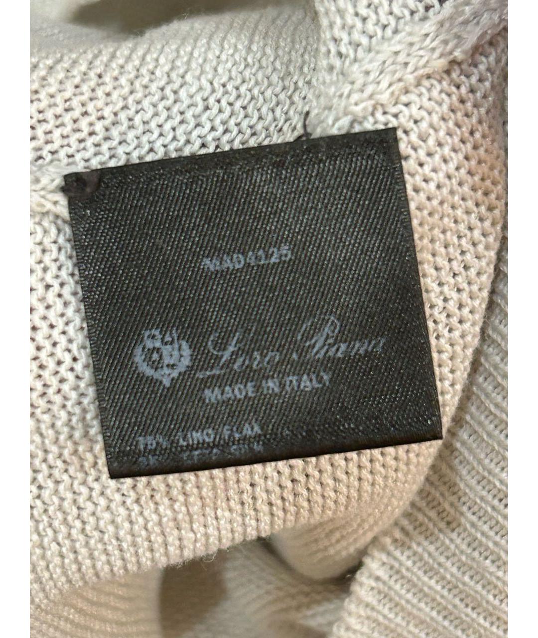 LORO PIANA Бежевый льняной джемпер / свитер, фото 4