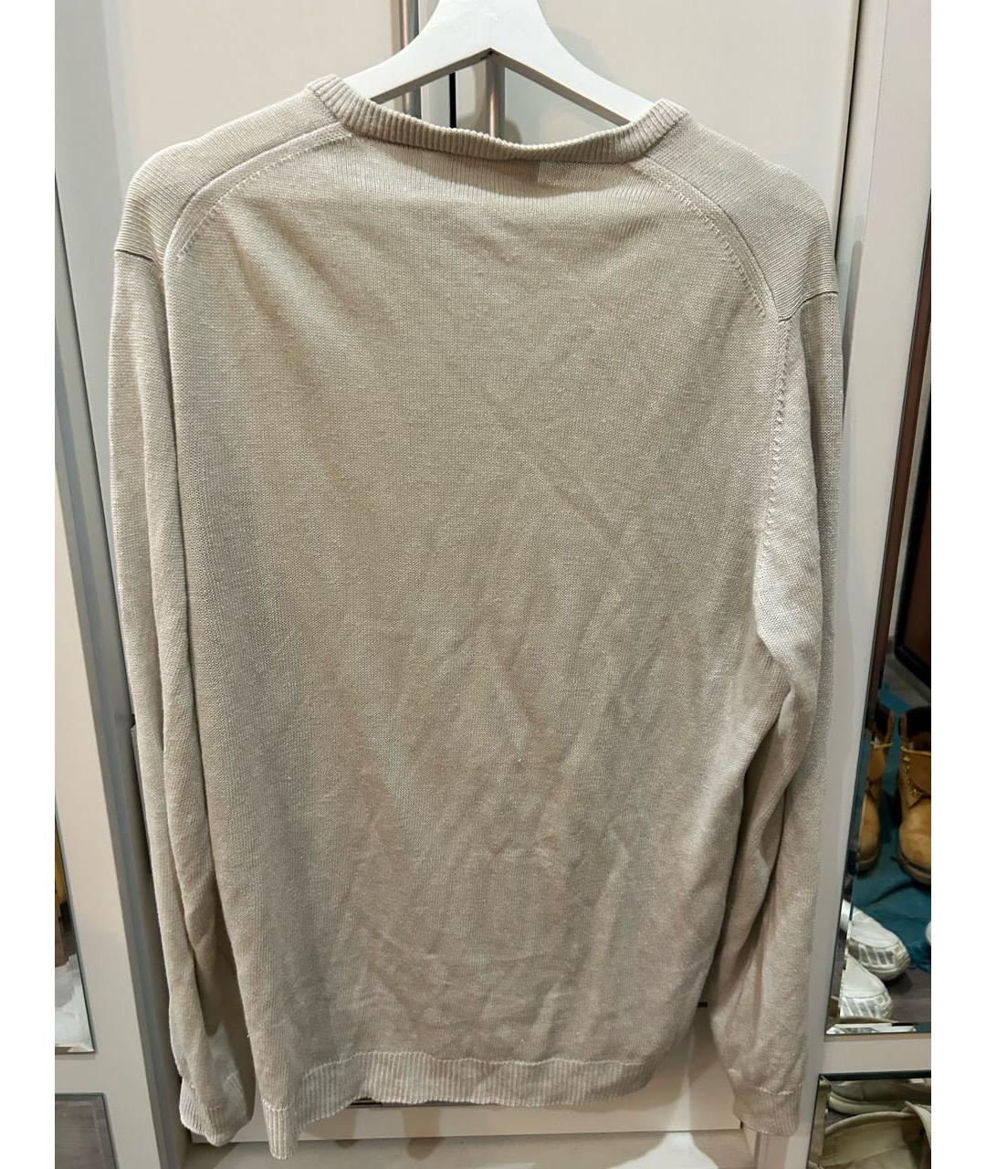 LORO PIANA Бежевый льняной джемпер / свитер, фото 2