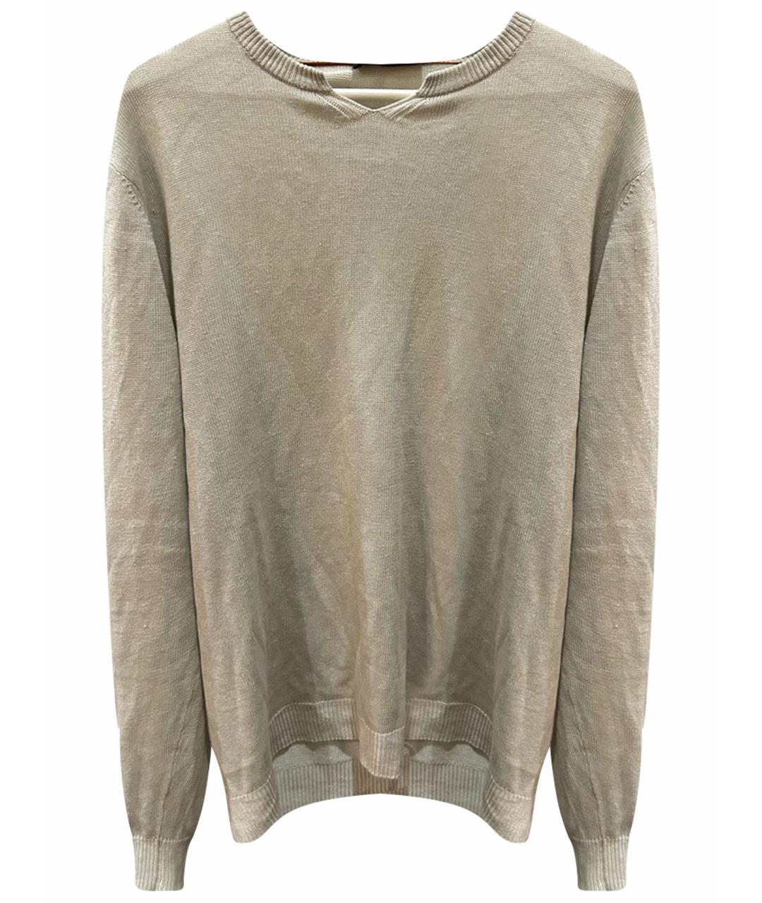 LORO PIANA Бежевый льняной джемпер / свитер, фото 1