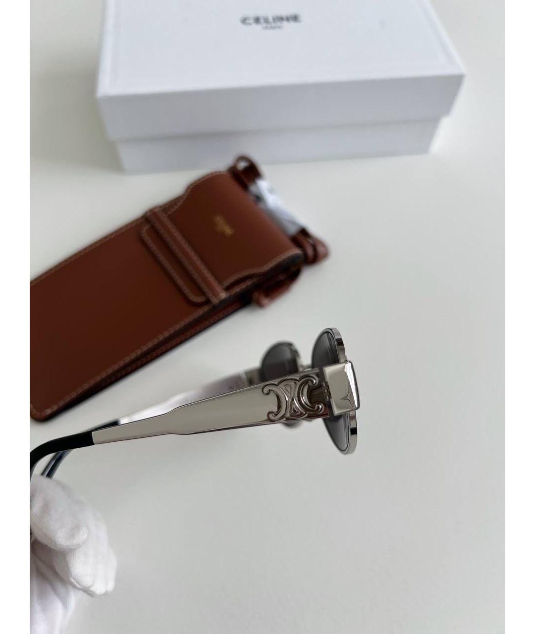 CELINE Серебряные металлические солнцезащитные очки, фото 4