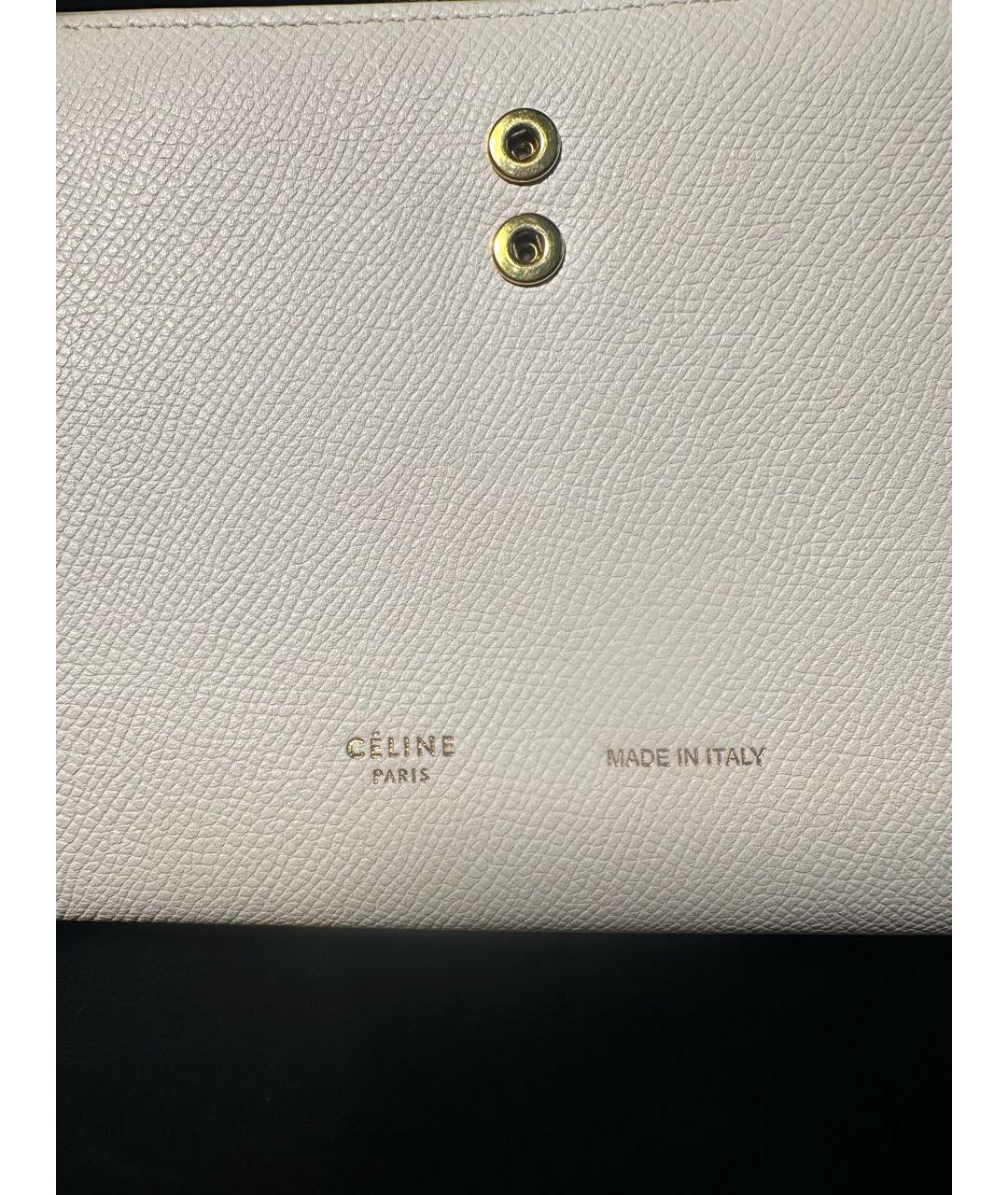 CELINE Белый кожаный кошелек, фото 5