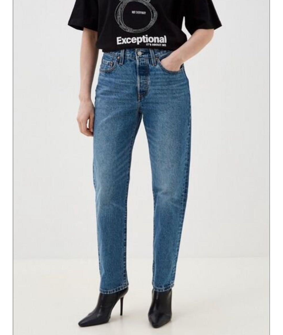 LEVI'S Синие хлопковые прямые джинсы, фото 7