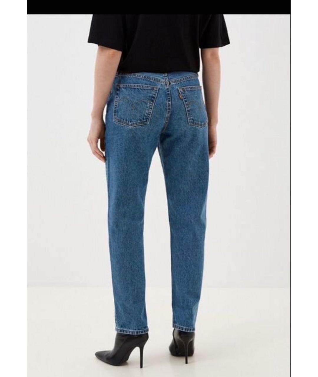 LEVI'S Синие хлопковые прямые джинсы, фото 2