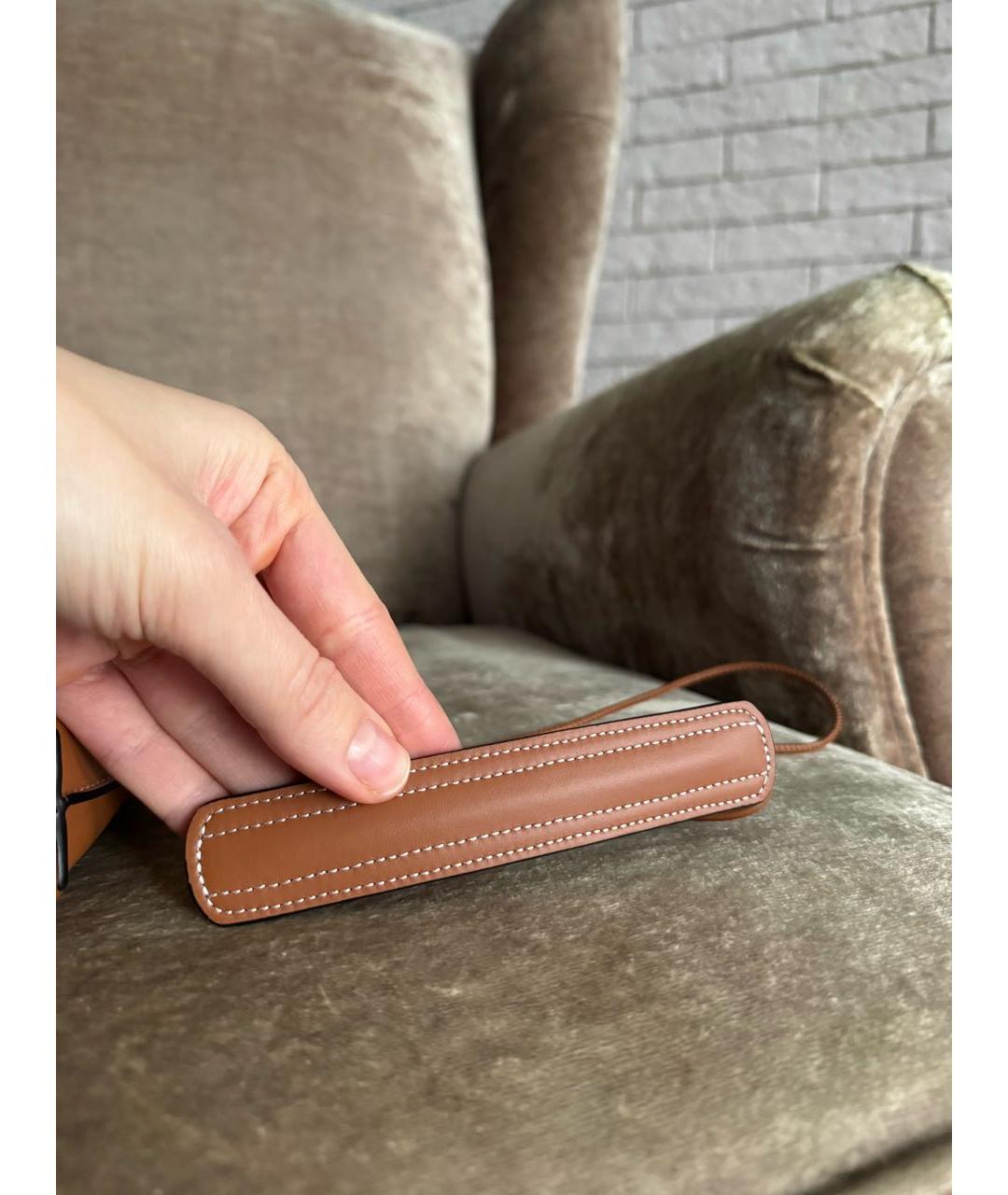 LOEWE Коричневая кожаная сумка через плечо, фото 5