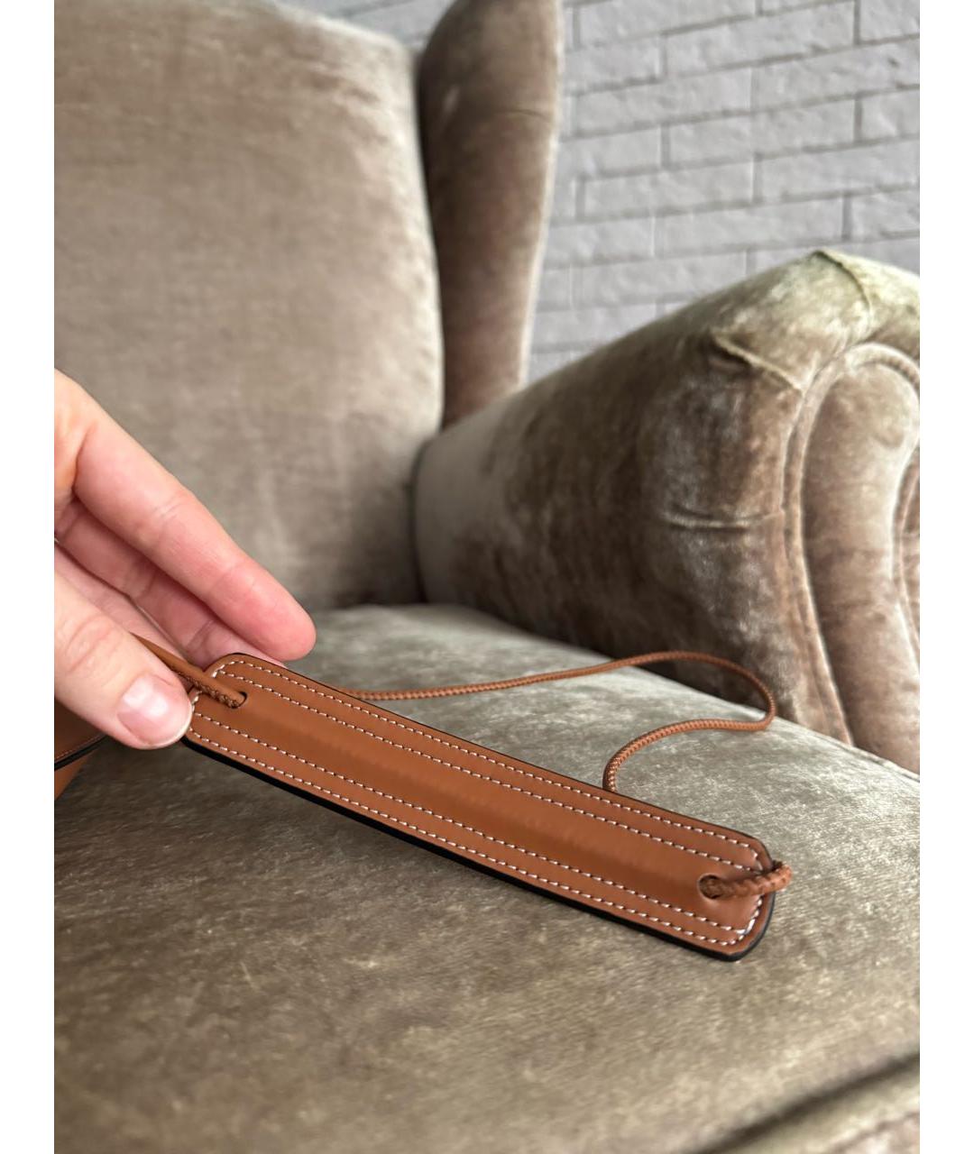 LOEWE Коричневая кожаная сумка через плечо, фото 6