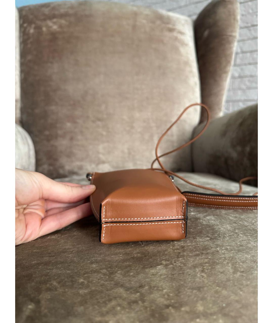 LOEWE Коричневая кожаная сумка через плечо, фото 4