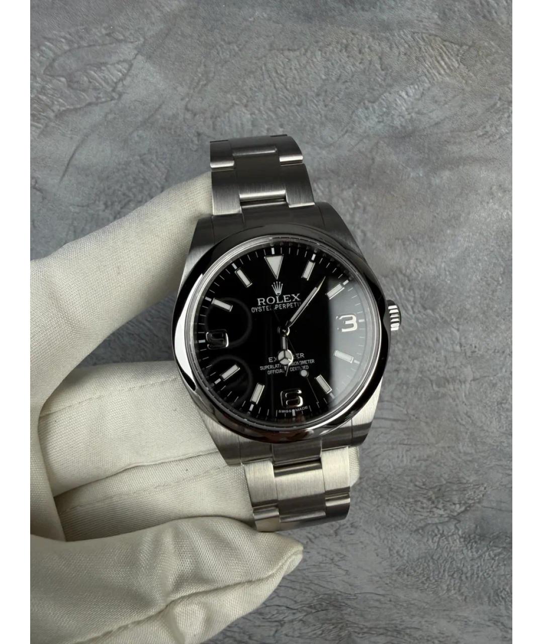 ROLEX Черные металлические часы, фото 2