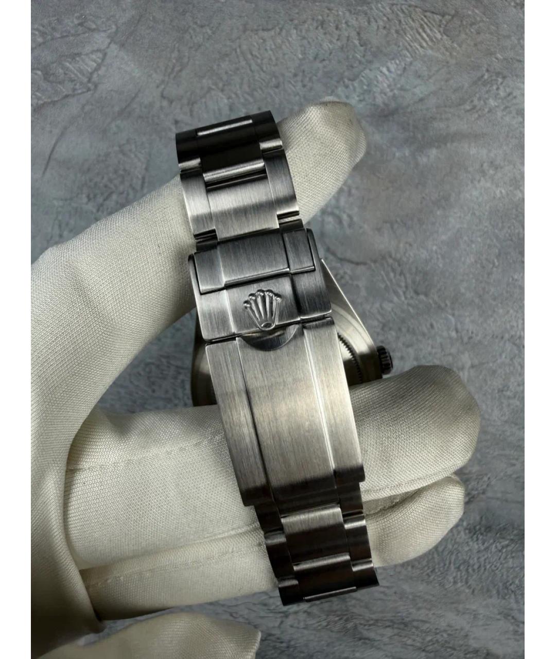 ROLEX Черные металлические часы, фото 6