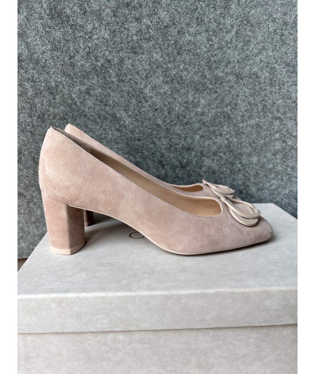 STUART WEITZMAN Бежевые кожаные туфли, фото 6