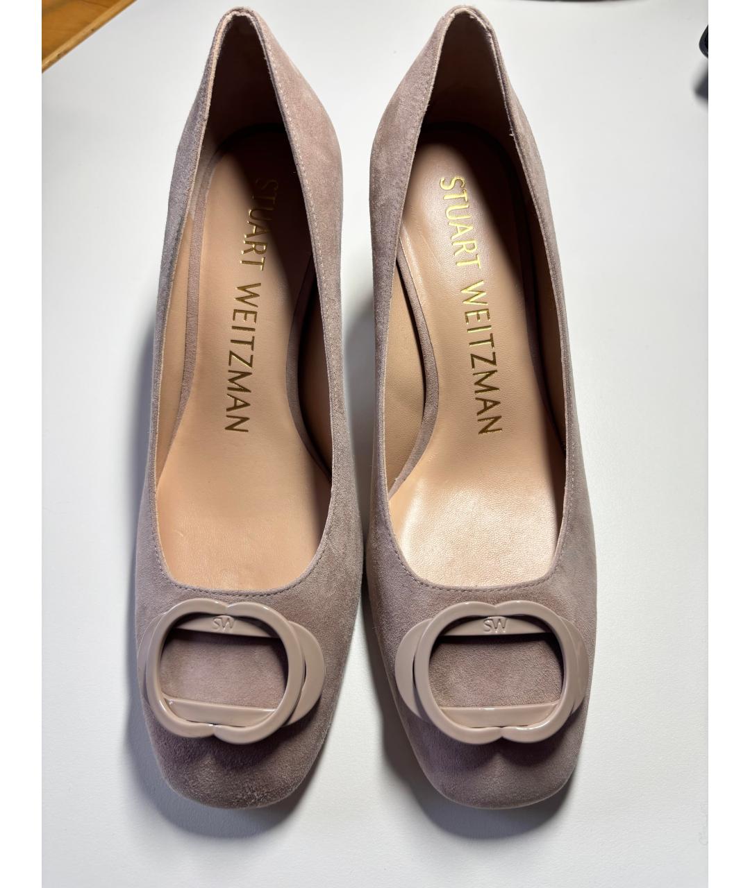 STUART WEITZMAN Бежевые кожаные туфли, фото 2