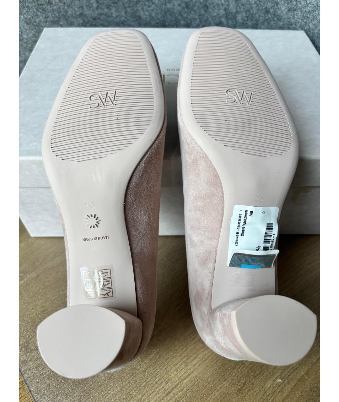STUART WEITZMAN Бежевые кожаные туфли, фото 5