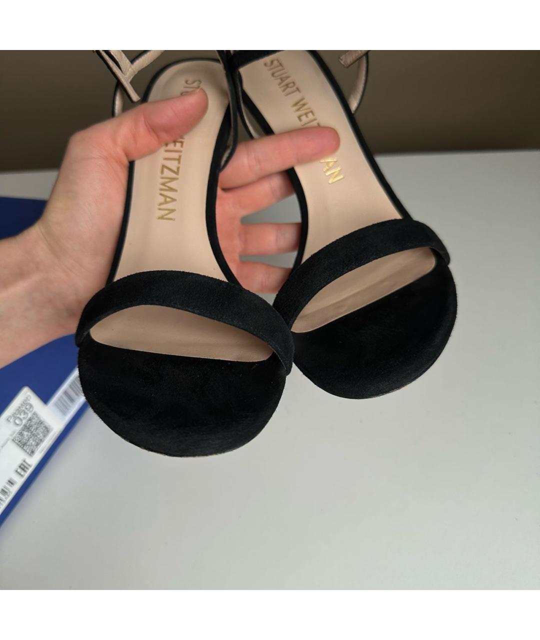 STUART WEITZMAN Черные замшевые босоножки, фото 6