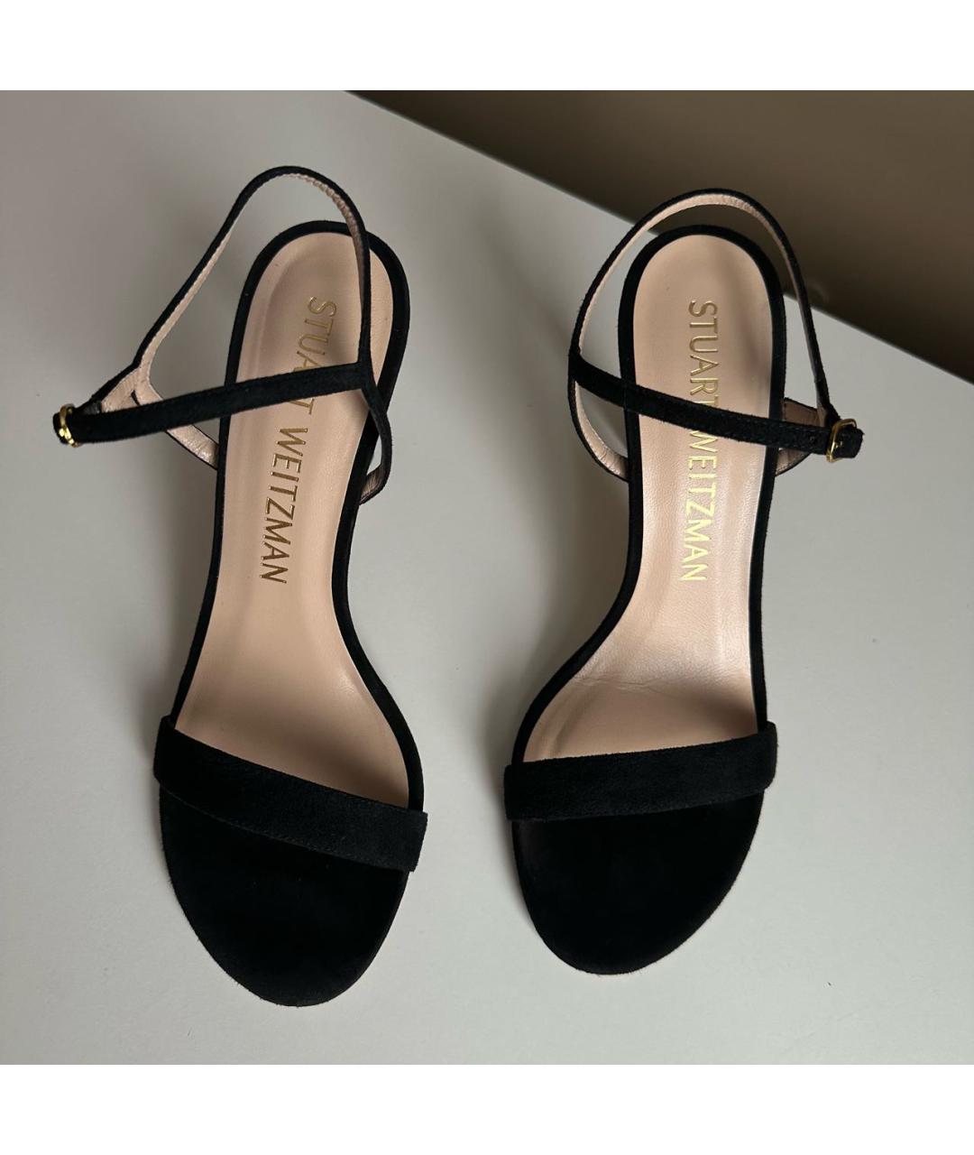 STUART WEITZMAN Черные замшевые босоножки, фото 2
