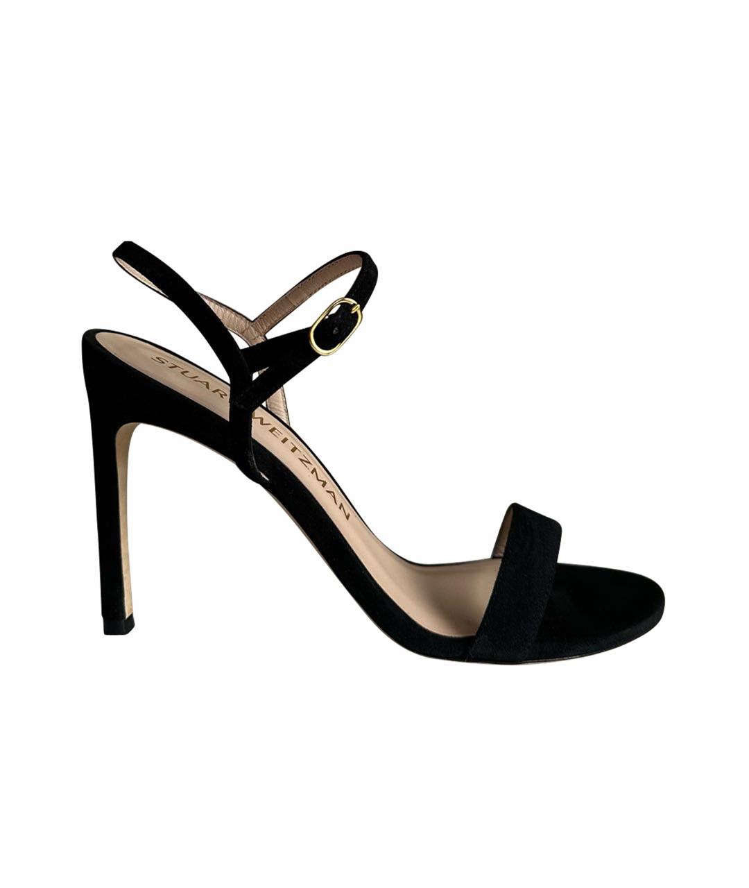 STUART WEITZMAN Черные замшевые босоножки, фото 1