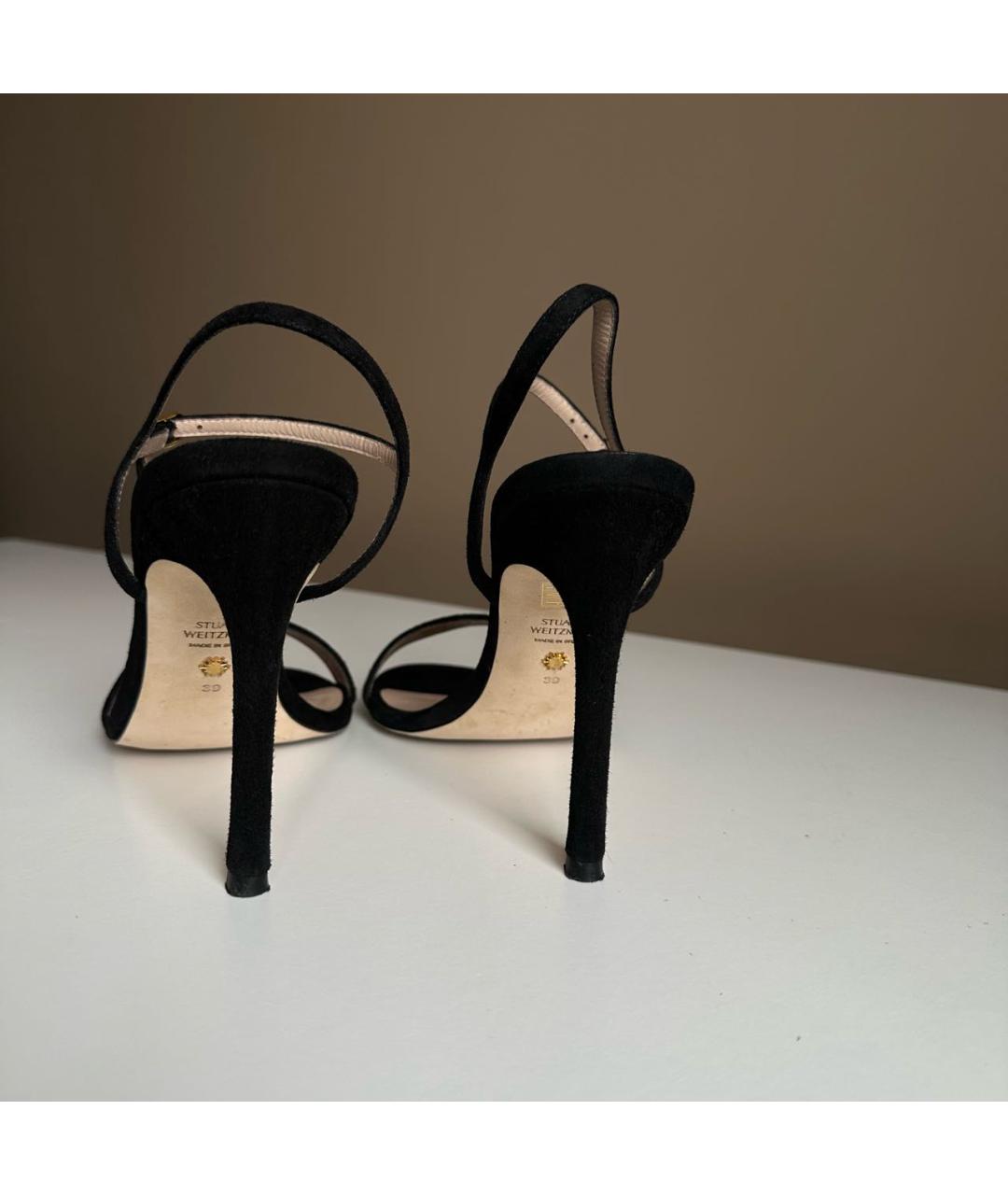 STUART WEITZMAN Черные замшевые босоножки, фото 8