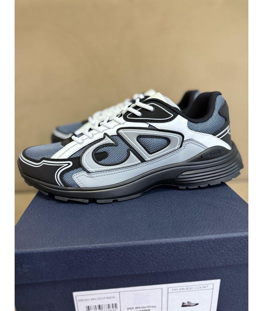 CHRISTIAN DIOR Серые текстильные низкие кроссовки / кеды, фото 9