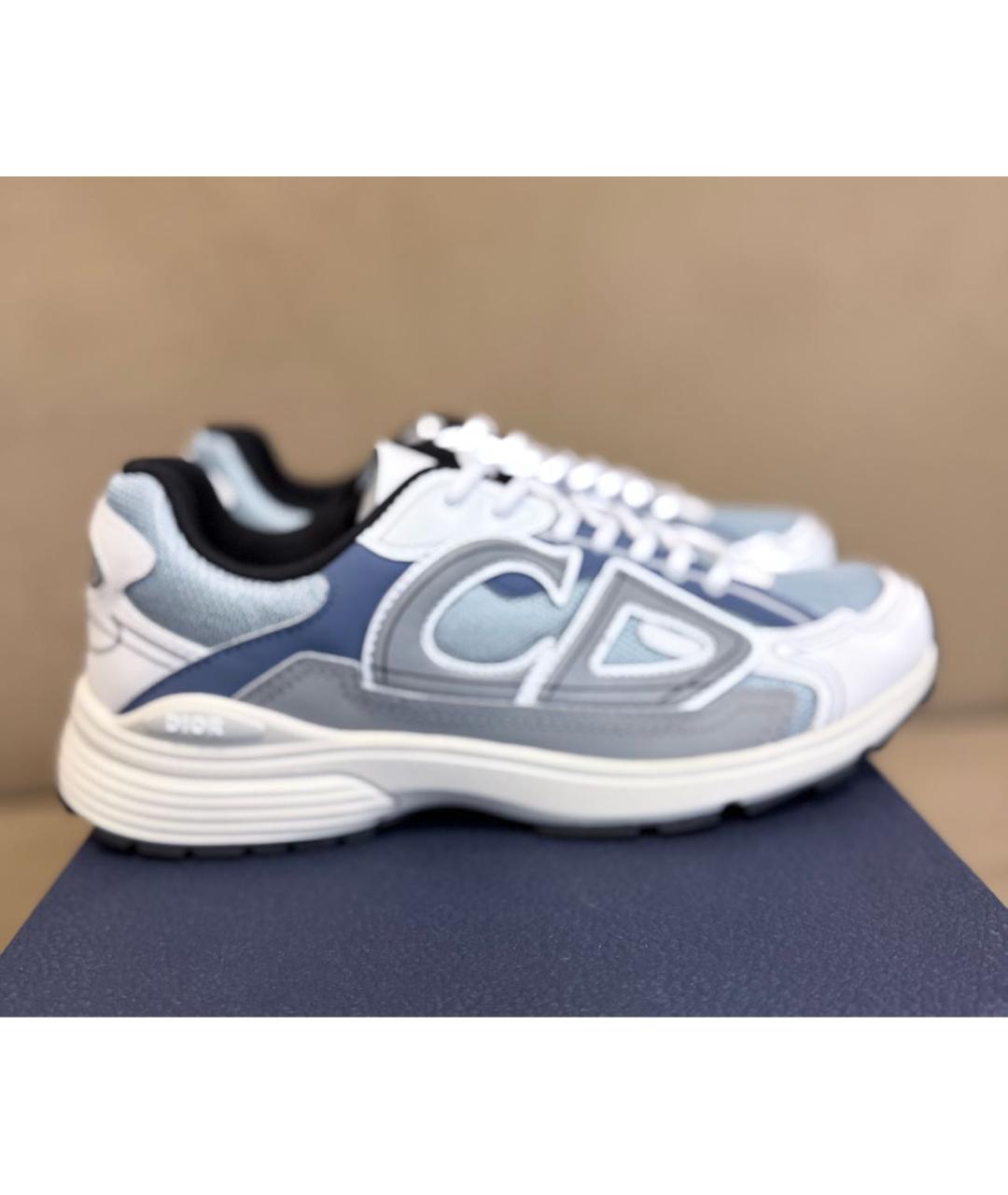 CHRISTIAN DIOR Голубые текстильные низкие кроссовки / кеды, фото 2