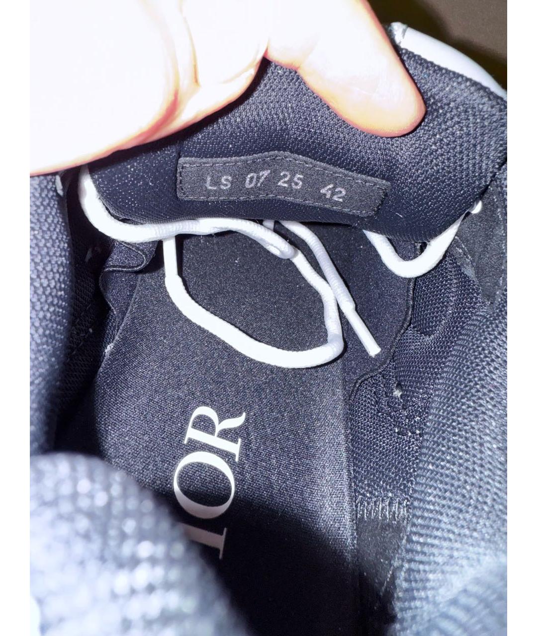 CHRISTIAN DIOR Голубые текстильные низкие кроссовки / кеды, фото 8