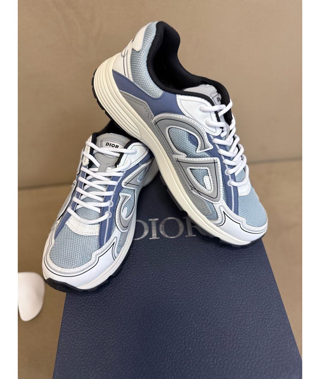 CHRISTIAN DIOR Голубые текстильные низкие кроссовки / кеды, фото 9