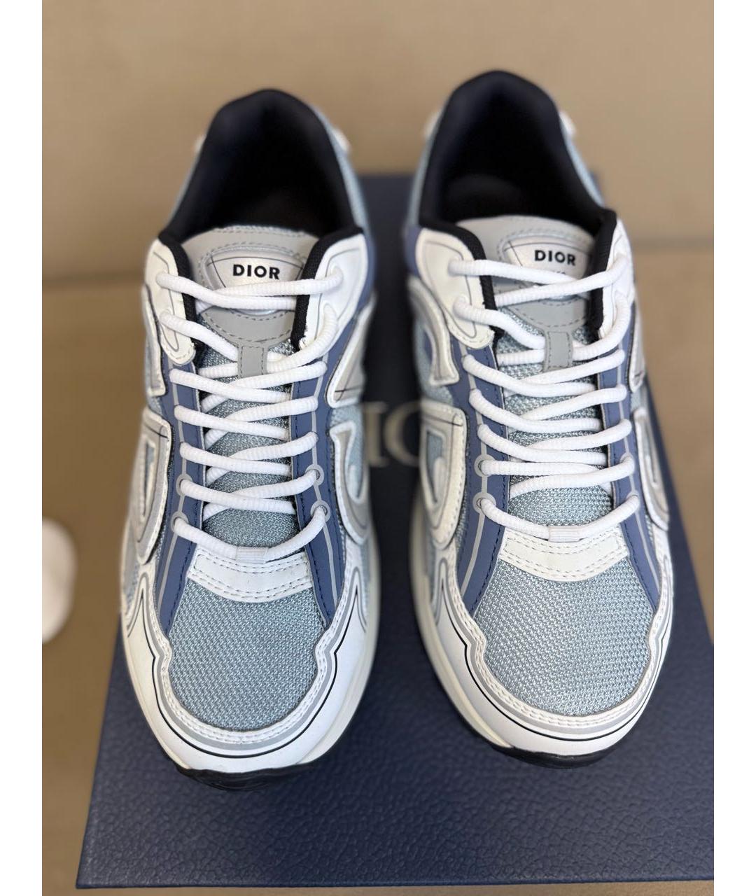 CHRISTIAN DIOR Голубые текстильные низкие кроссовки / кеды, фото 4