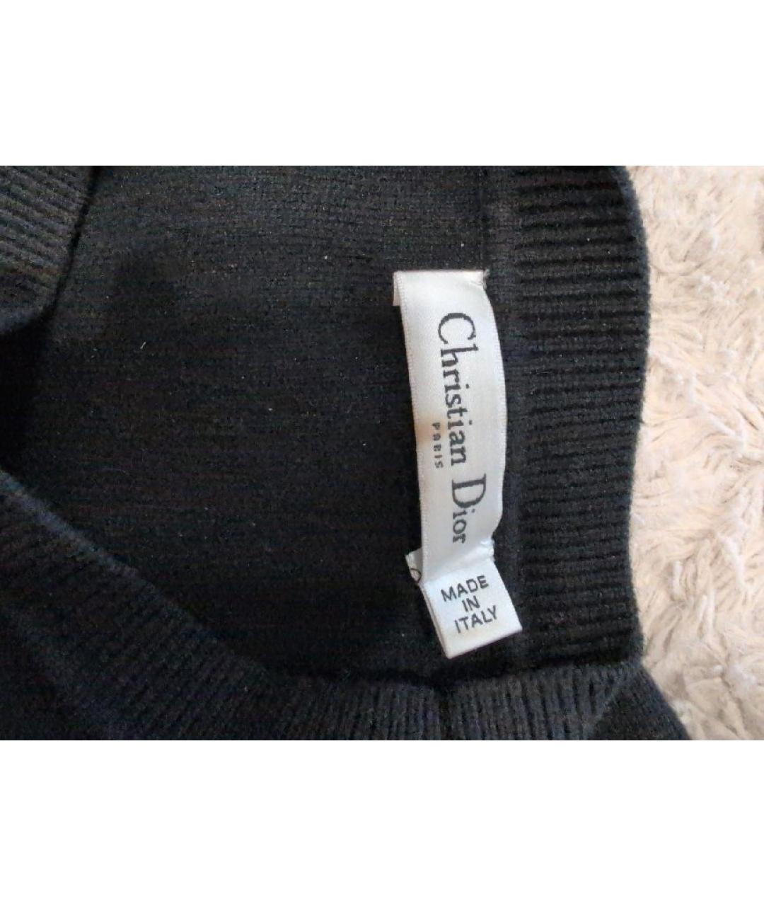 CHRISTIAN DIOR Черный кашемировый джемпер / свитер, фото 7