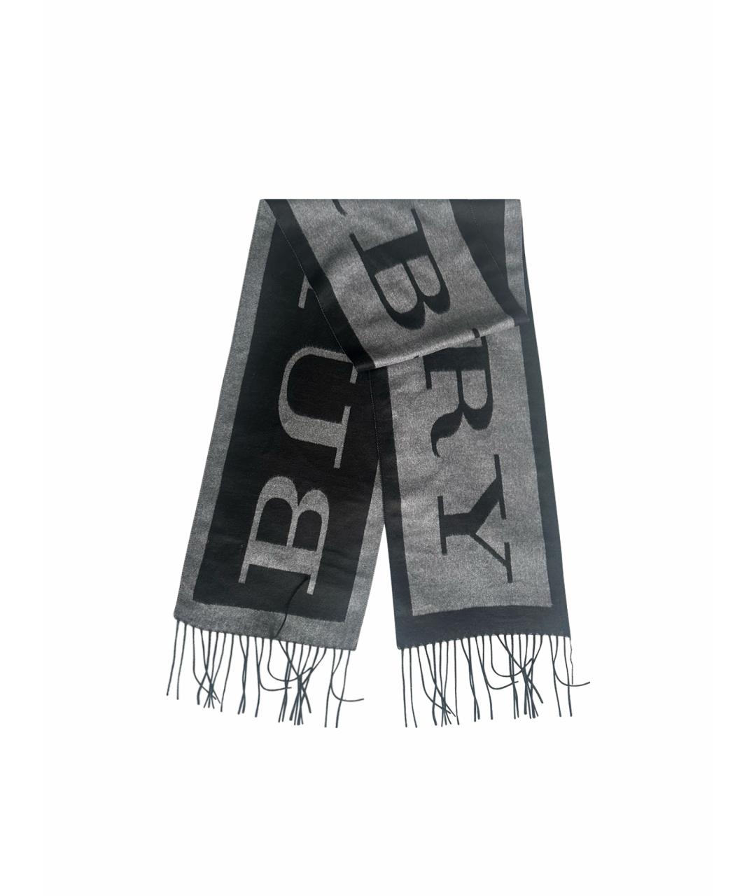 BURBERRY Серый кашемировый шарф, фото 1