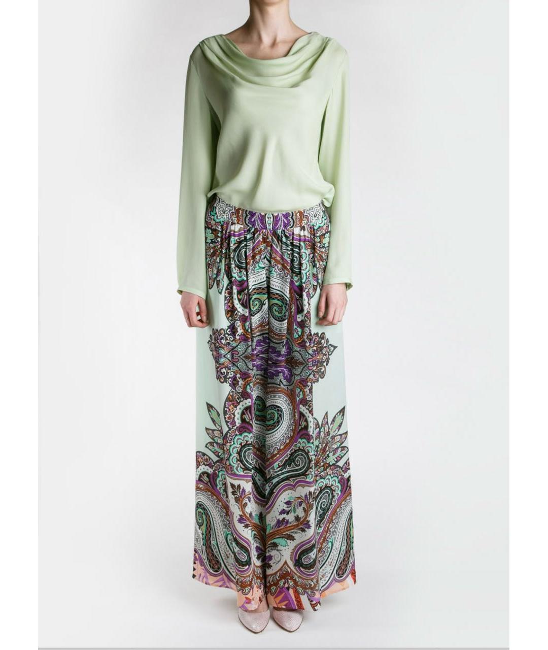 ETRO Зеленая шелковая блузы, фото 5