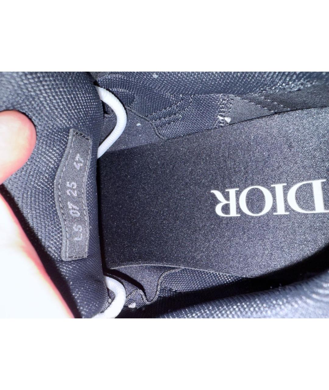 CHRISTIAN DIOR Голубые текстильные низкие кроссовки / кеды, фото 7