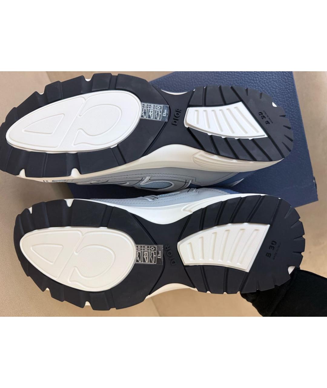 CHRISTIAN DIOR Голубые текстильные низкие кроссовки / кеды, фото 8