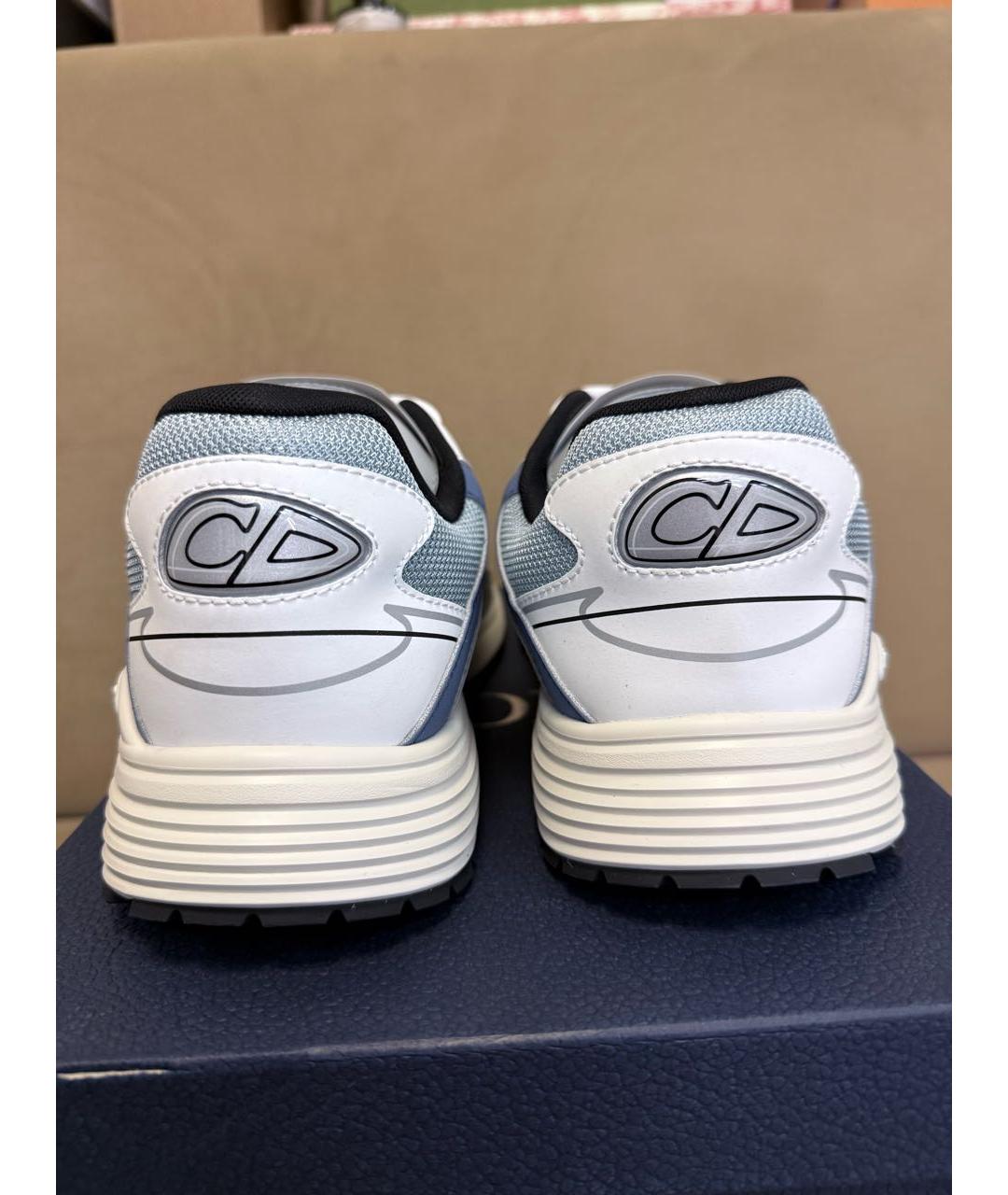 CHRISTIAN DIOR Голубые текстильные низкие кроссовки / кеды, фото 4