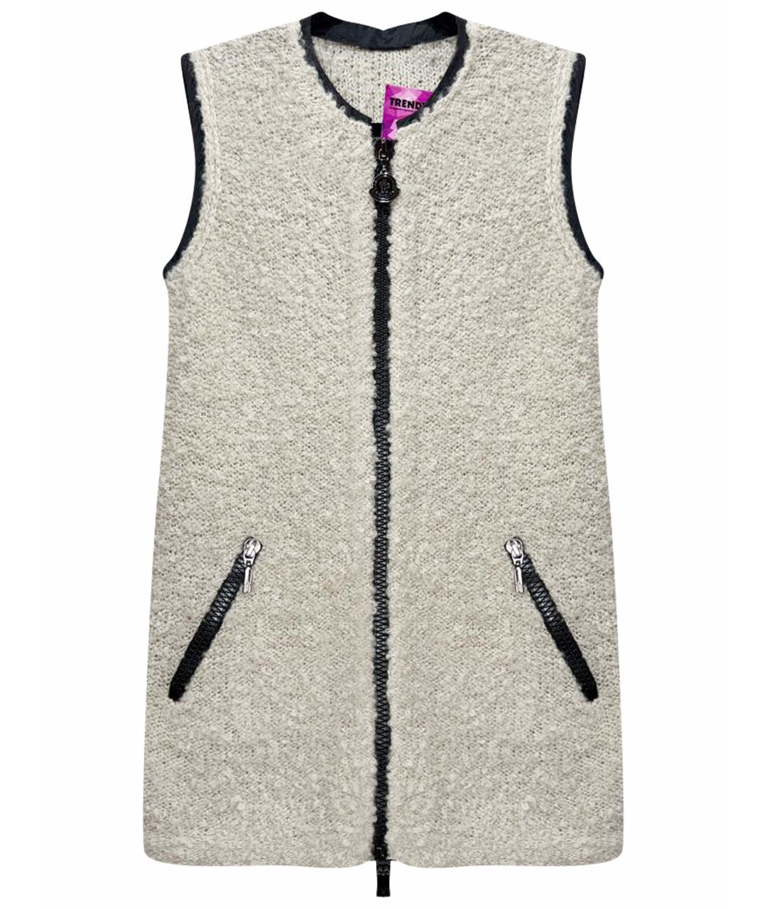 MONCLER Бежевая шерстяная жилетка, фото 1