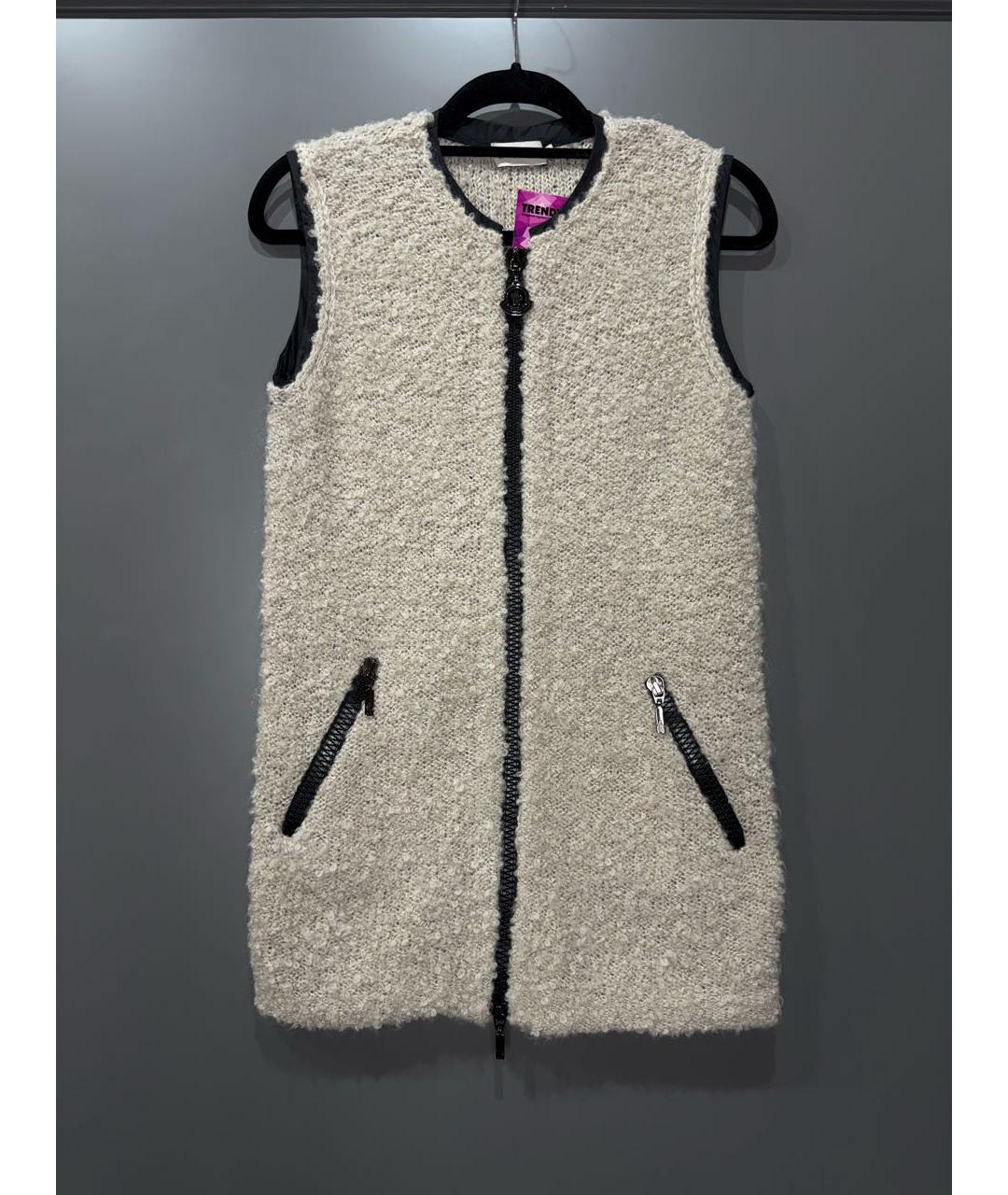 MONCLER Бежевая шерстяная жилетка, фото 9