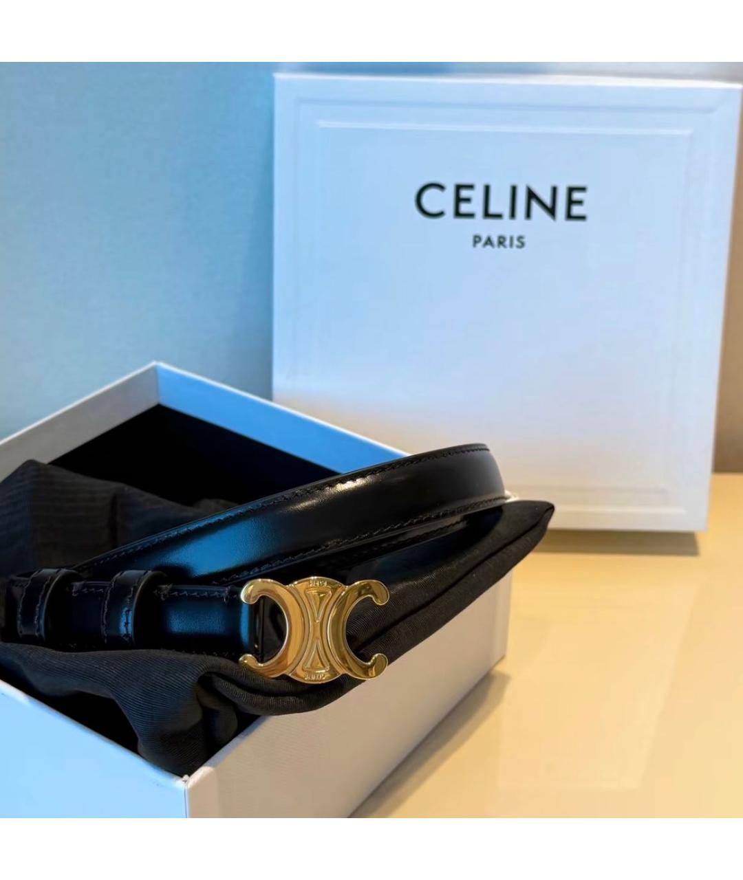 CELINE Черный кожаный ремень, фото 4