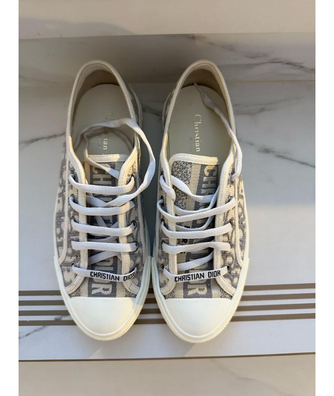CHRISTIAN DIOR Белые текстильные кеды, фото 2