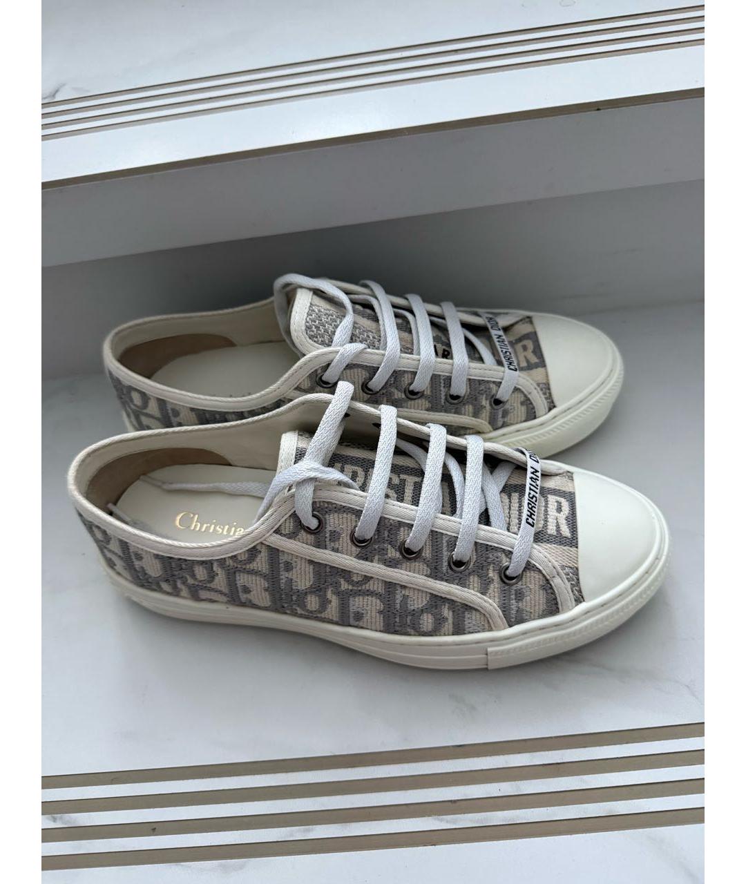 CHRISTIAN DIOR Белые текстильные кеды, фото 6