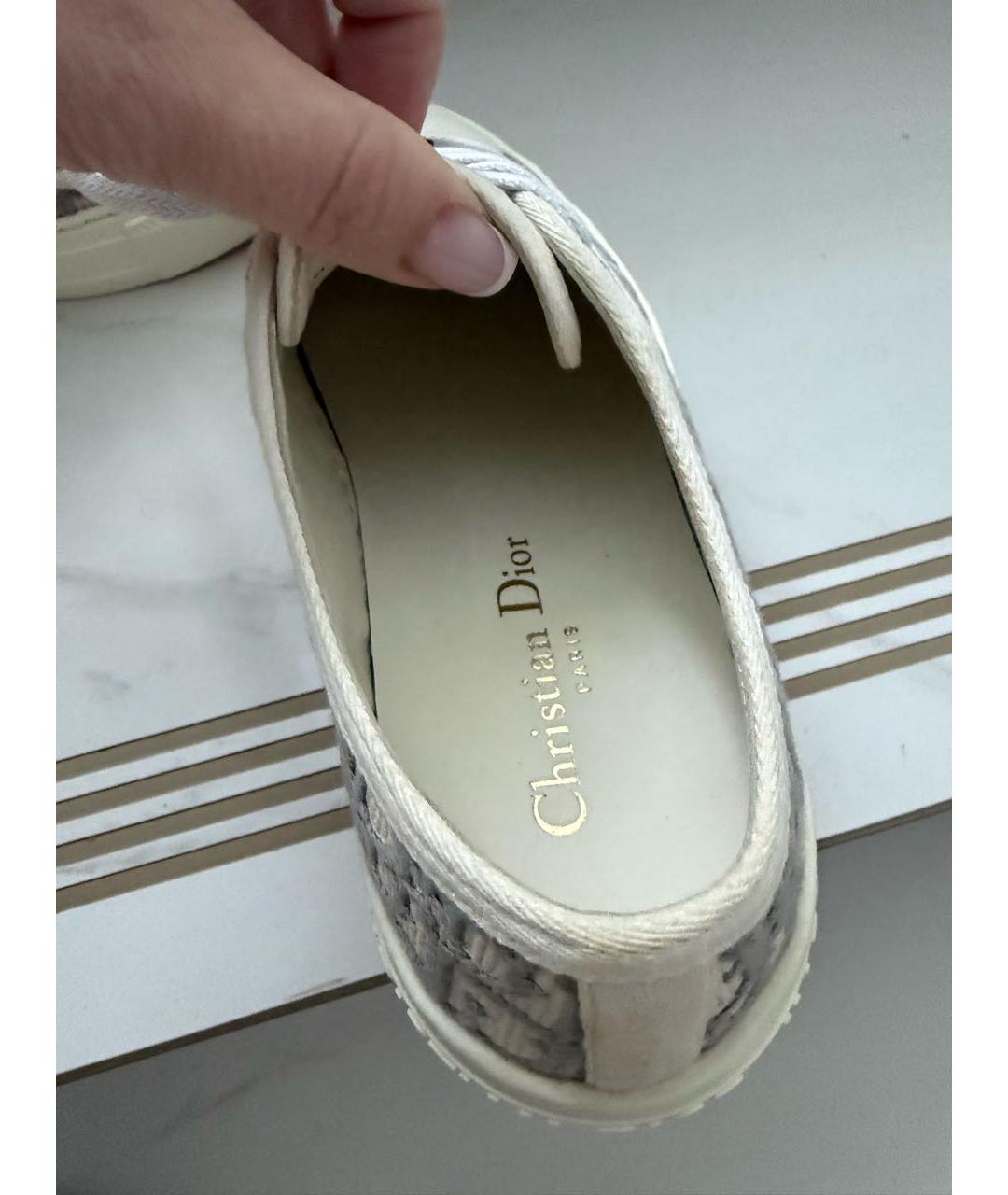 CHRISTIAN DIOR Белые текстильные кеды, фото 4