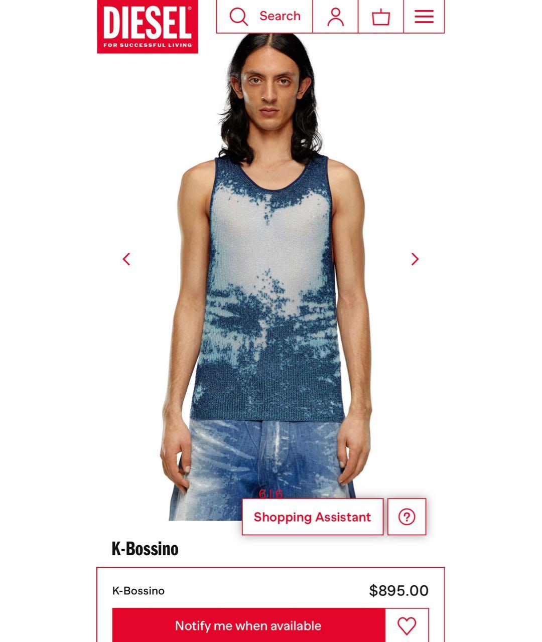 DIESEL Синяя майка, фото 6