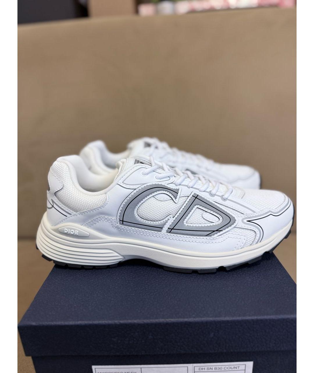 CHRISTIAN DIOR Белые текстильные низкие кроссовки / кеды, фото 9