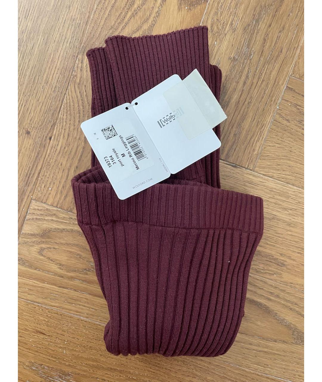 WOLFORD Бордовые шерстяные леггинсы и велосипедки, фото 3