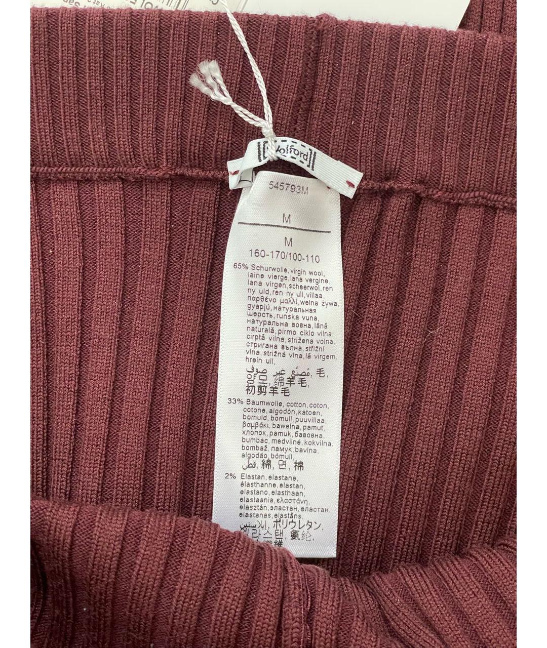 WOLFORD Бордовые шерстяные леггинсы и велосипедки, фото 4