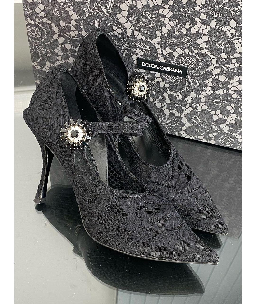 DOLCE&GABBANA Черные текстильные туфли, фото 3