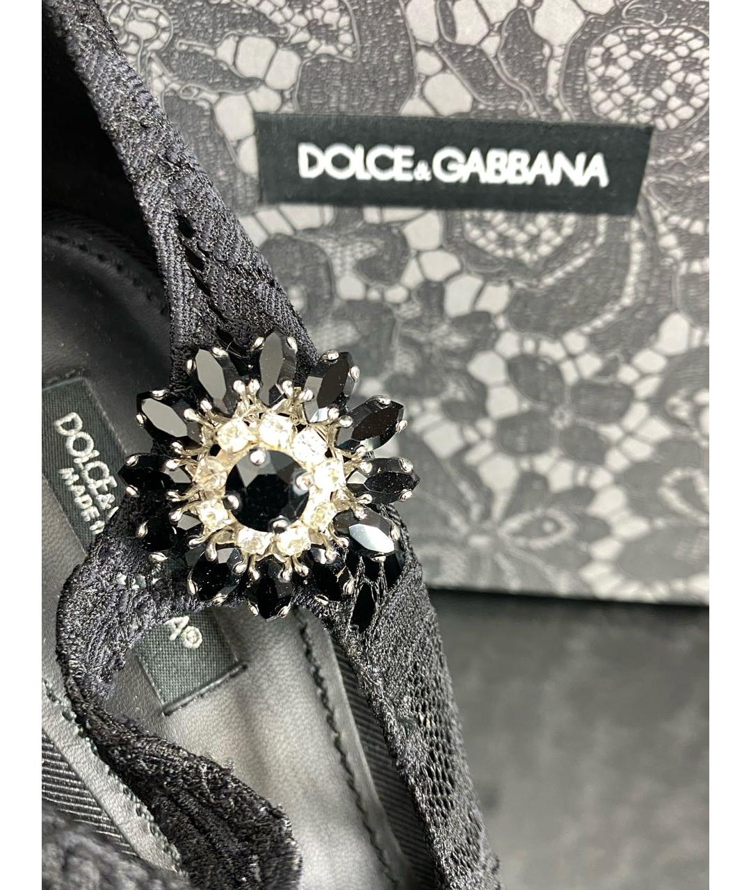 DOLCE&GABBANA Черные текстильные туфли, фото 5