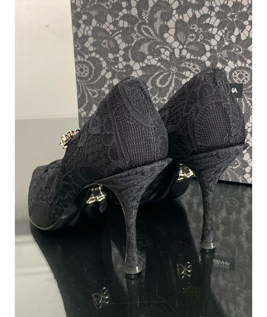 DOLCE&GABBANA Черные текстильные туфли, фото 4