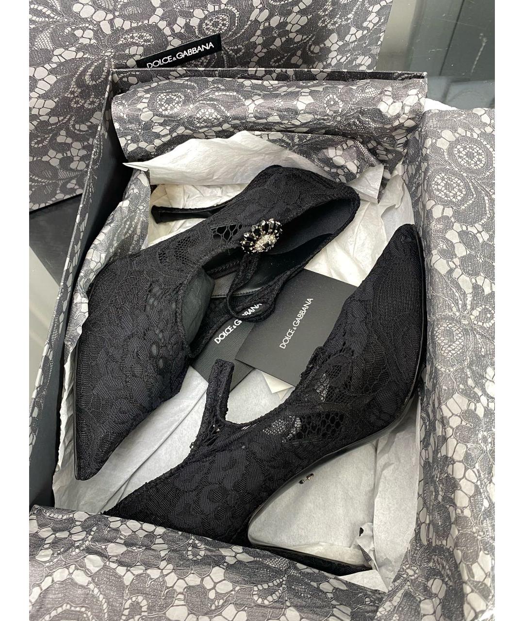 DOLCE&GABBANA Черные текстильные туфли, фото 6