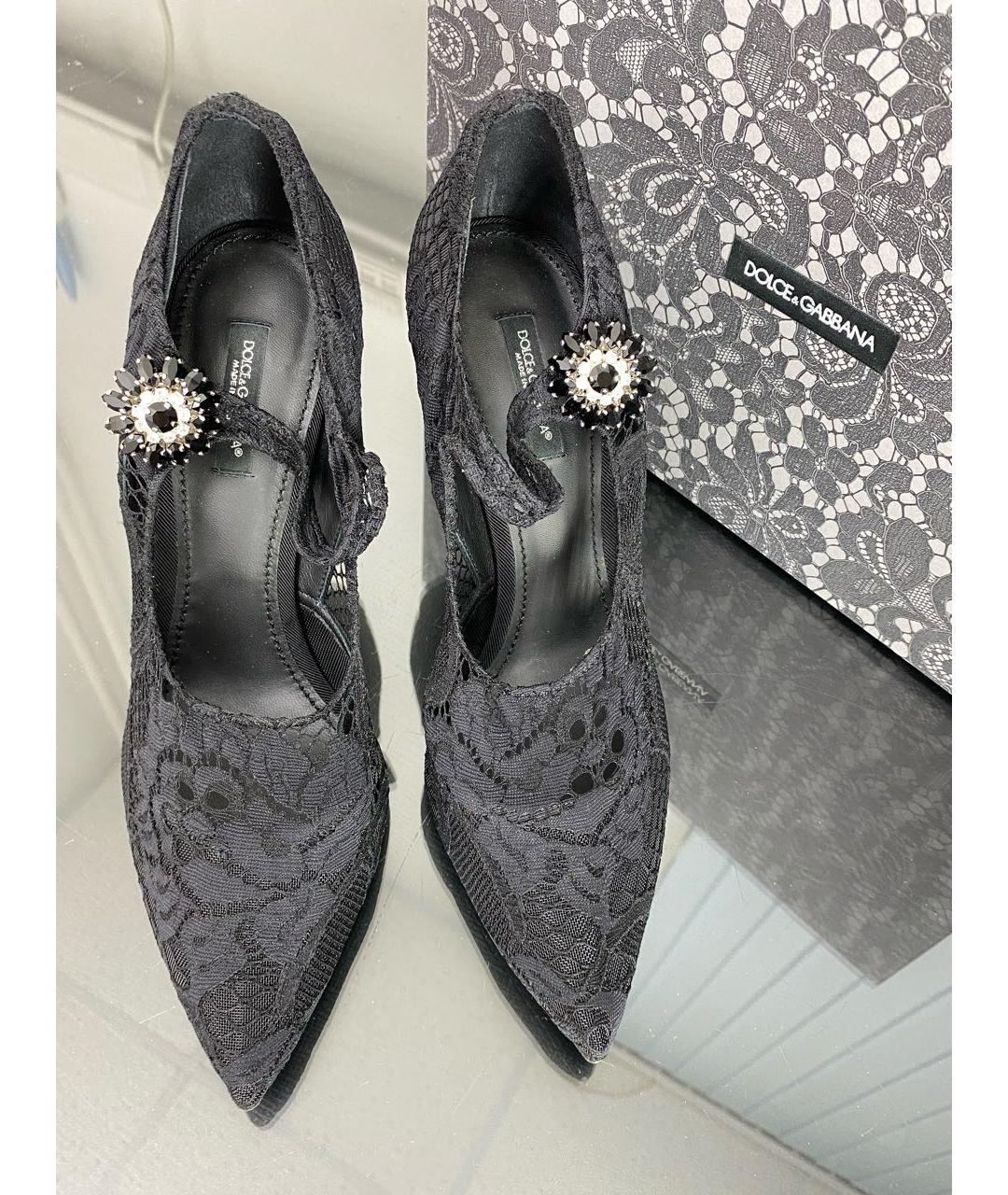 DOLCE&GABBANA Черные текстильные туфли, фото 2