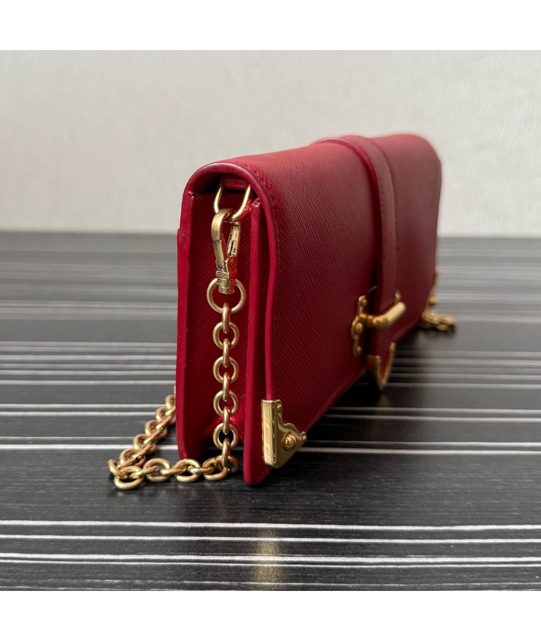 PRADA Красная кожаная сумка через плечо, фото 2