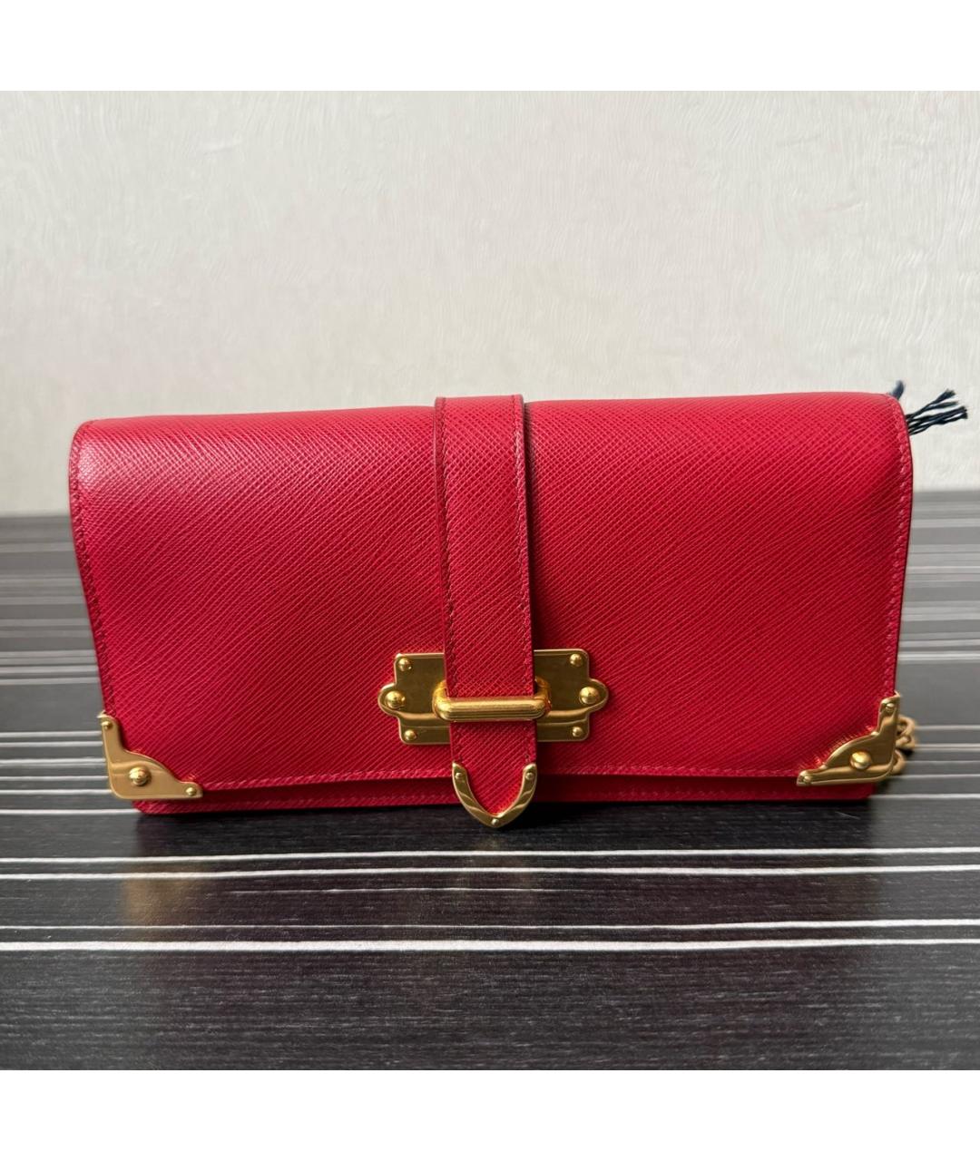 PRADA Красная кожаная сумка через плечо, фото 9