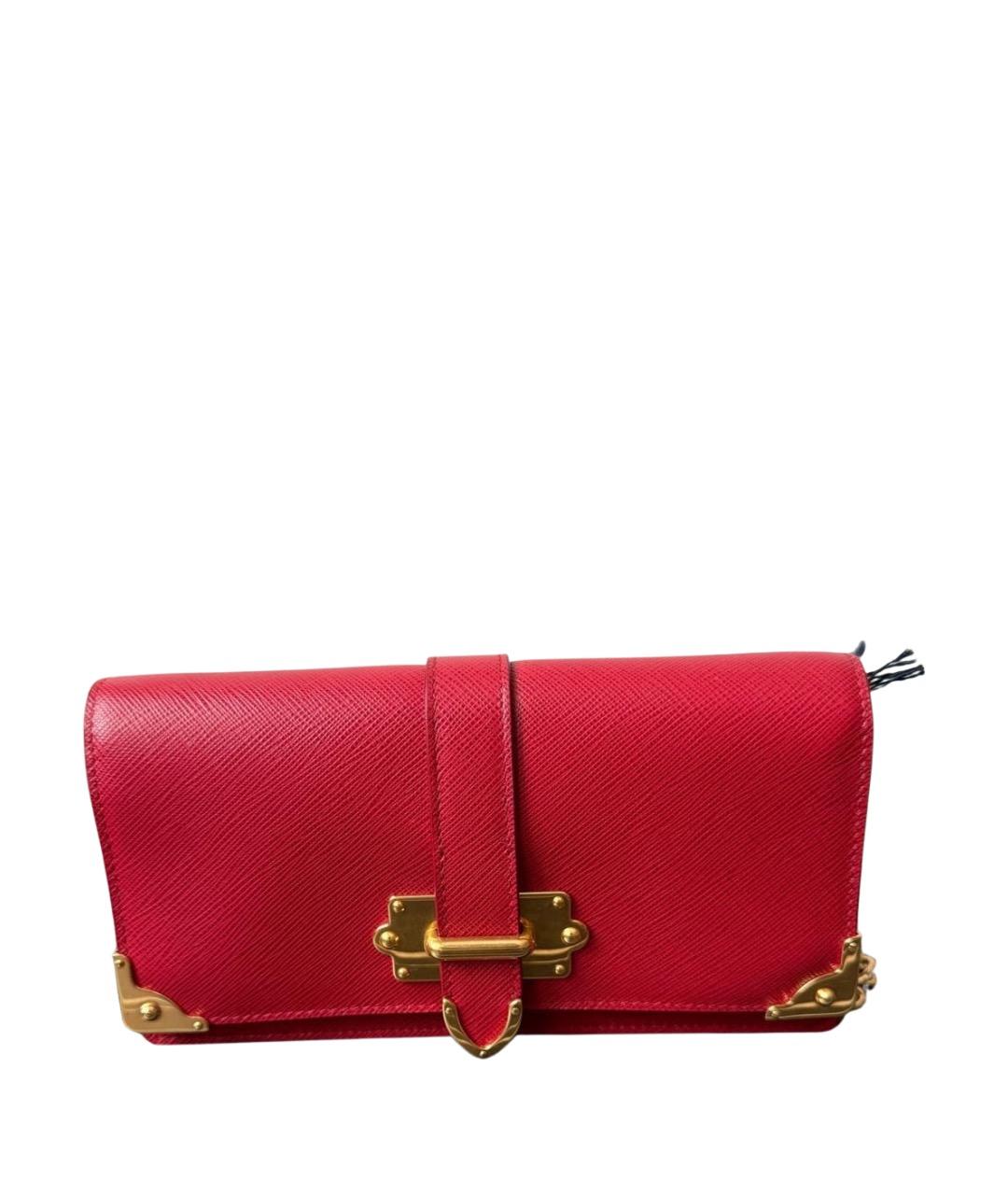 PRADA Красная кожаная сумка через плечо, фото 1