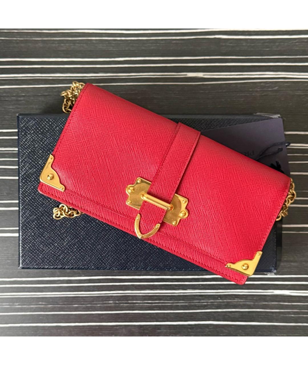 PRADA Красная кожаная сумка через плечо, фото 8